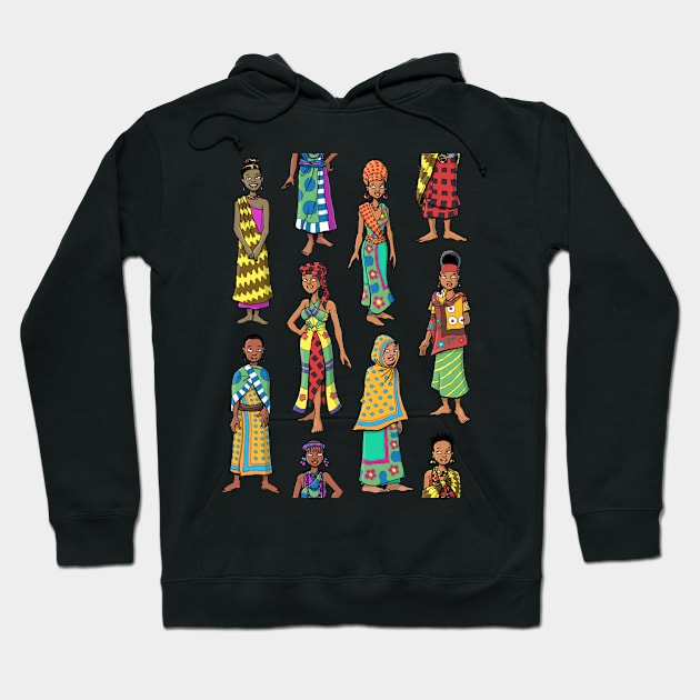 African Women Kanga Cloth Hoodie by MrChuckles